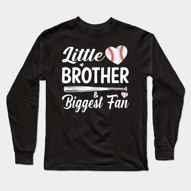Little Brother Biggest Fan Baseball Long Sleeve T-Shirt by eyelashget